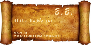 Blitz Bojána névjegykártya